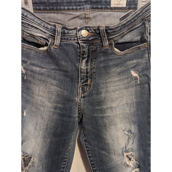 Bridge by GLY "Buckle" distressed Mid Rise Skinny Size 28 - Picture 6 of 14
